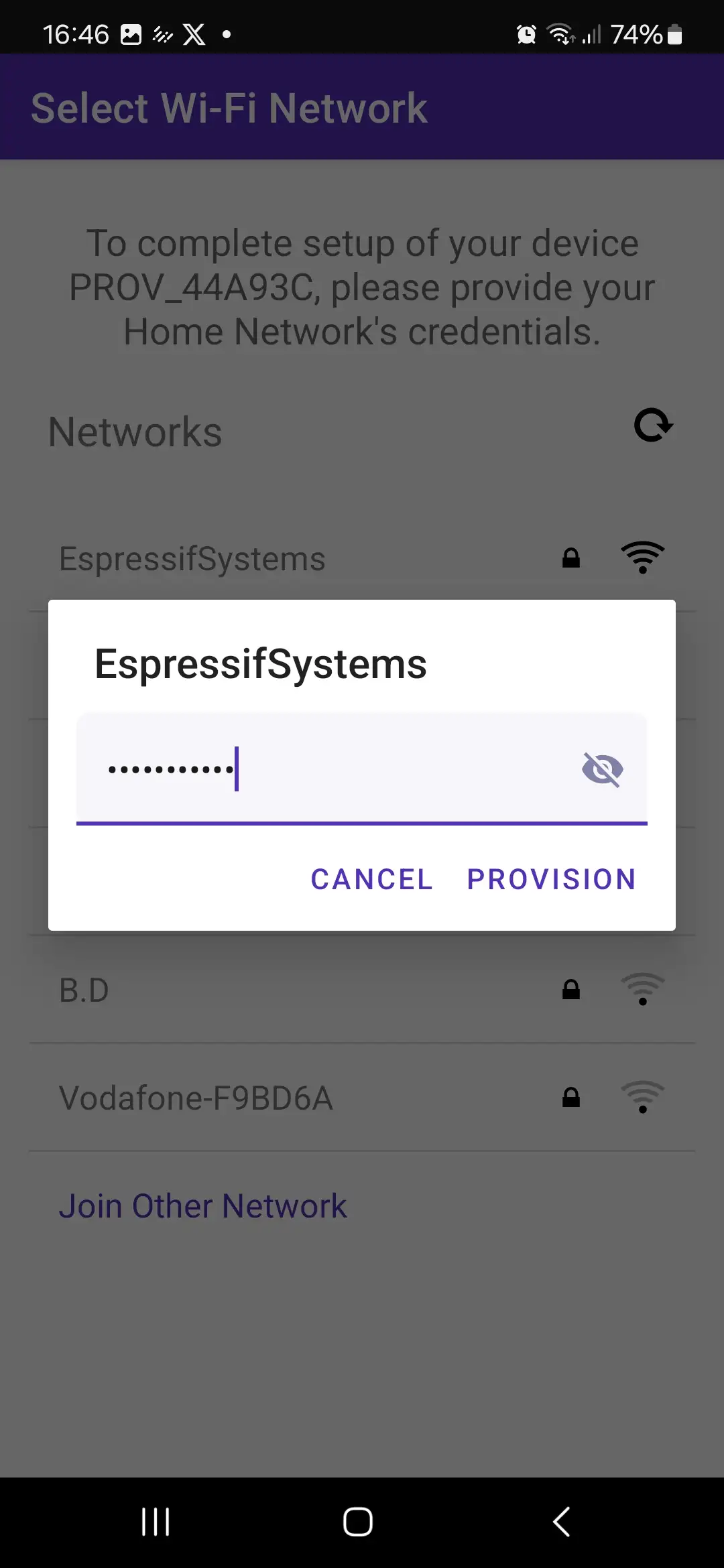 Provisioning app step 4